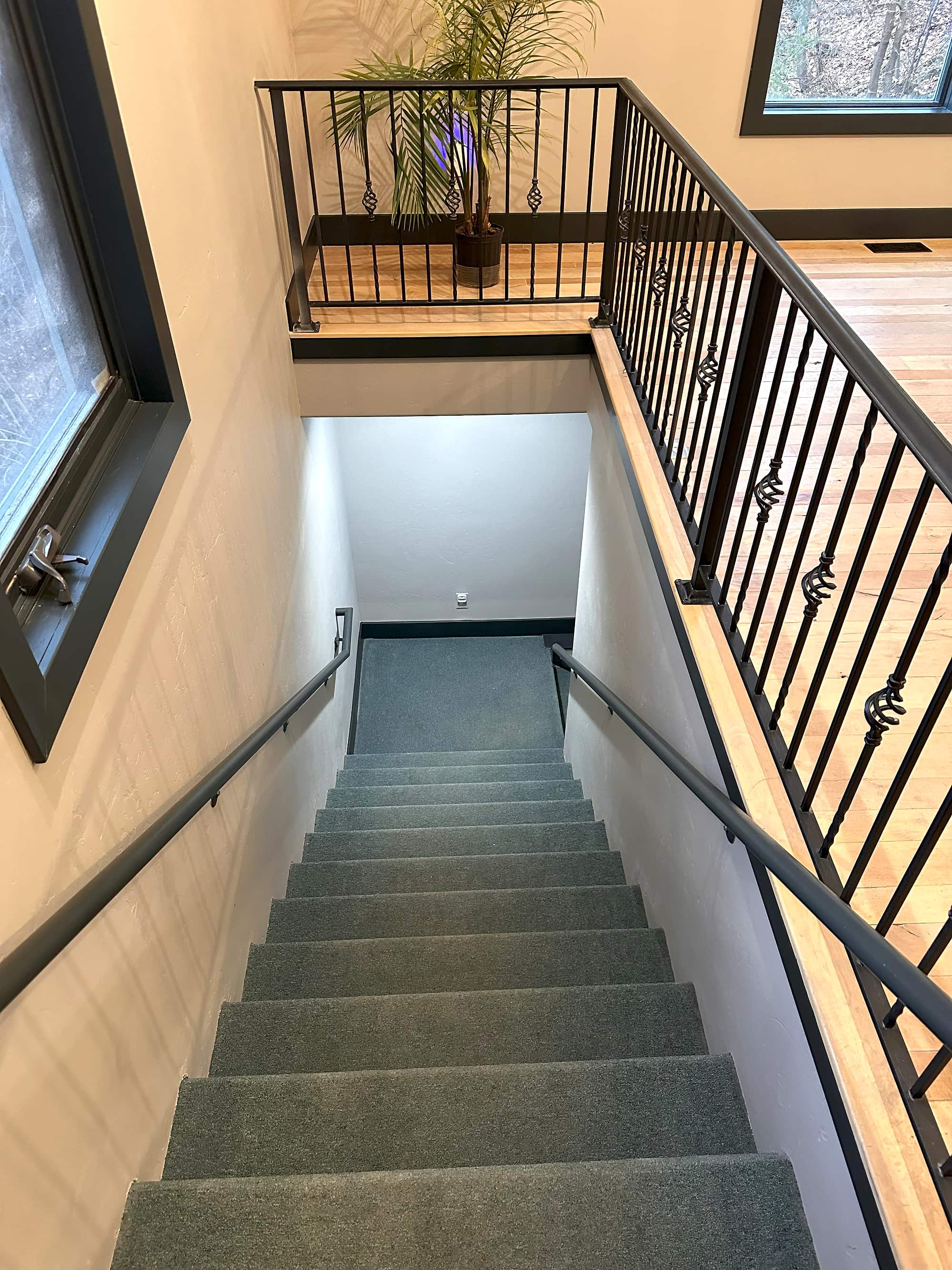 The private stair down to the entrance